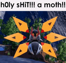 a picture of a moth with the caption holy shit