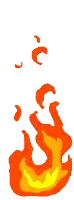 a cartoon drawing of a fire with flames coming out of it on a white background