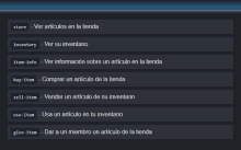 a screenshot of a web page that says store inventory buy item sell item and give item