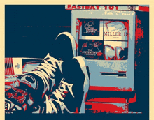 a painting of a person 's feet next to a machine that says eastbay 101