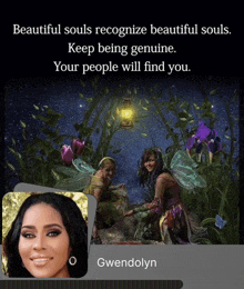 gwendolyn is featured on a poster with a quote about beautiful souls