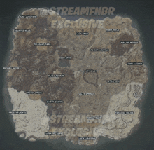 a map of a video game with the words streamfnbr exclusive