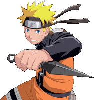 a cartoon of naruto holding a knife in his hand