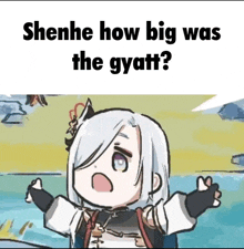 a cartoon of a girl asking how big was the gyatt