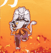 a drawing of a lion holding a bottle of something