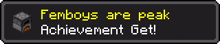 a sign that says ' femboys are peak achievement get ! ' on it