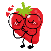 a cartoon illustration of a strawberry with glasses on