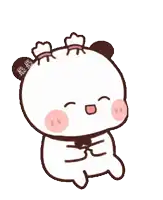 a cartoon panda bear with a bow on its head