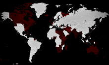 a black and white map of the world shows the united kingdom