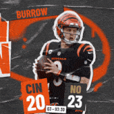 a bengals football player is holding a ball