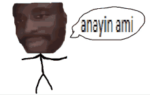 a stick figure with a speech bubble that says ' anayin ami '