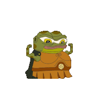 a cartoon frog is flexing his muscles while wearing a cape and a skirt