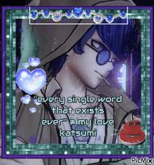 a picture of a man with a quote that says " every single word that exists ever "