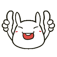 a drawing of a bunny giving a thumbs up