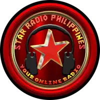 a logo for star radio philippines with headphones and a star