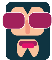 a cartoon drawing of a man with sunglasses and a beard