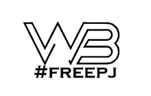 a logo for wb #freepj with a white background