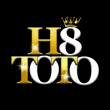 the logo for h8 toto has a crown on it