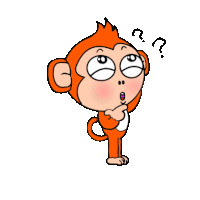 a cartoon monkey is thinking with a question mark around his head