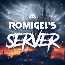 a poster for romigel 's server shows a castle in the background