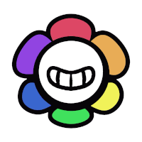 a drawing of a flower with a smile on it