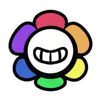 a drawing of a flower with a smile on it