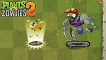 a cartoon zombie is riding a skateboard in a video game .