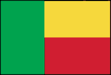 a green , yellow , and red flag with a black frame