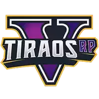 a logo for tiraos rp with a purple triangle in the middle