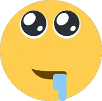 a yellow smiley face with a blue tear coming out of its mouth
