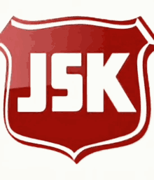 a red sign with white letters that says jsk