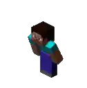 a minecraft character is standing in front of a white background .