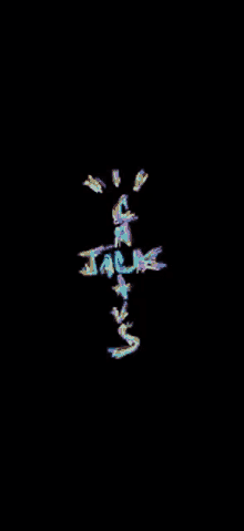 a black background with a colorful cactus jack logo on it