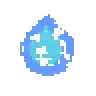 a pixel art of a blue and white object