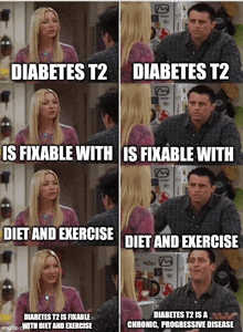 a man and a woman are talking about diabetes t2