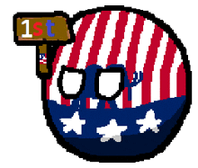 a pixel art drawing of an american flag with a 1st sign above it