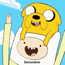 a cartoon character with a dog on his shoulders and the word betsmove on the bottom