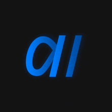 a black background with a blue letter ii on it