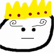 a drawing of a person wearing a crown with red dots