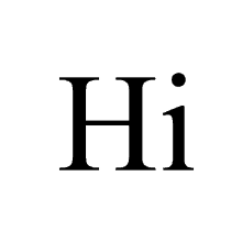 a black and white logo that says hi