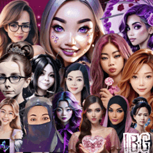 a collage of asian women with the word irc on the bottom