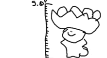 a black and white drawing of a person standing next to a ruler measuring their height