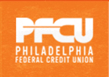 the philadelphia federal credit union logo is orange and white