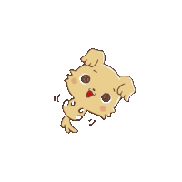 a cartoon dog is standing upside down on a white background and looking at the camera .