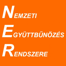 an orange background with white letters that say nemzeti egyuttbunoszes rendszere