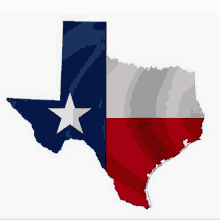 a map of the state of texas with a flag inside of it .