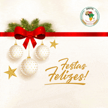 a christmas greeting card that says festas felizes on it