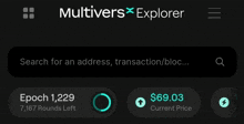 a screenshot of the multivers explorer app on a phone