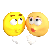 a couple of cartoon smiley faces one of which has a woman 's face on it