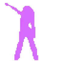 a pixel art drawing of a person holding a sword